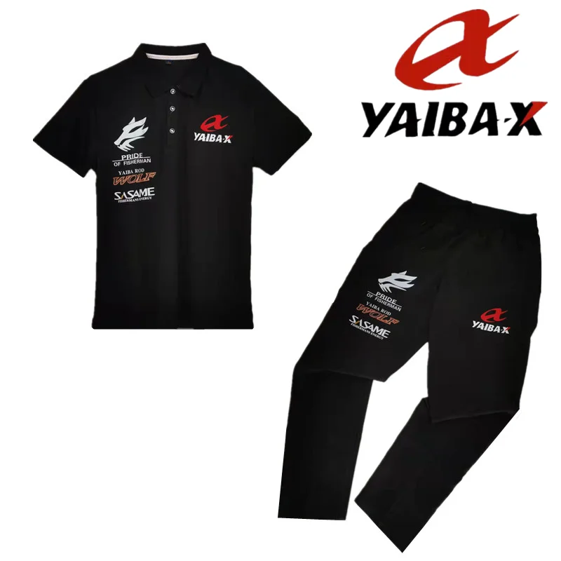 

2023 New Summer YAIBAX Ice Silk Fishing Clothing Set Men POLO Shirt + Quick Drying Fishing Pants Breathable 2pcs Set Suit