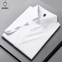 New Men's Business Casual Short Sleeved Solid Color Shirt Wrinkle Resistant Wrinkle Free Comfortable All Season Versatile Top 1