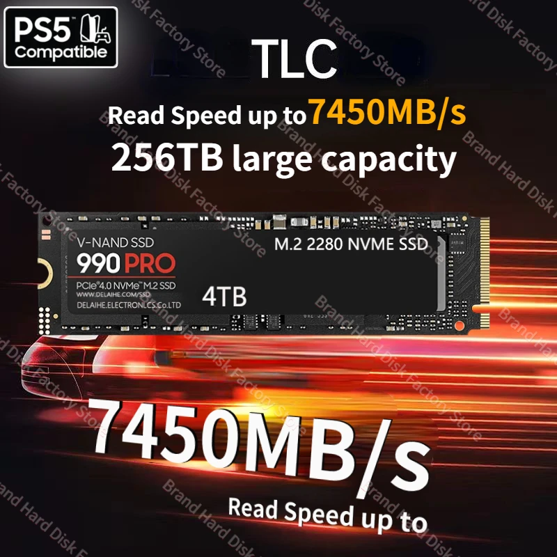 

Hot 1080PRO 4TB SSD Original Brand SSD M2 2280 PCIe 4.0 NVME Read 14500MB/S Solid State Hard Disk For Desktop/PC/PS5 Game Laptop