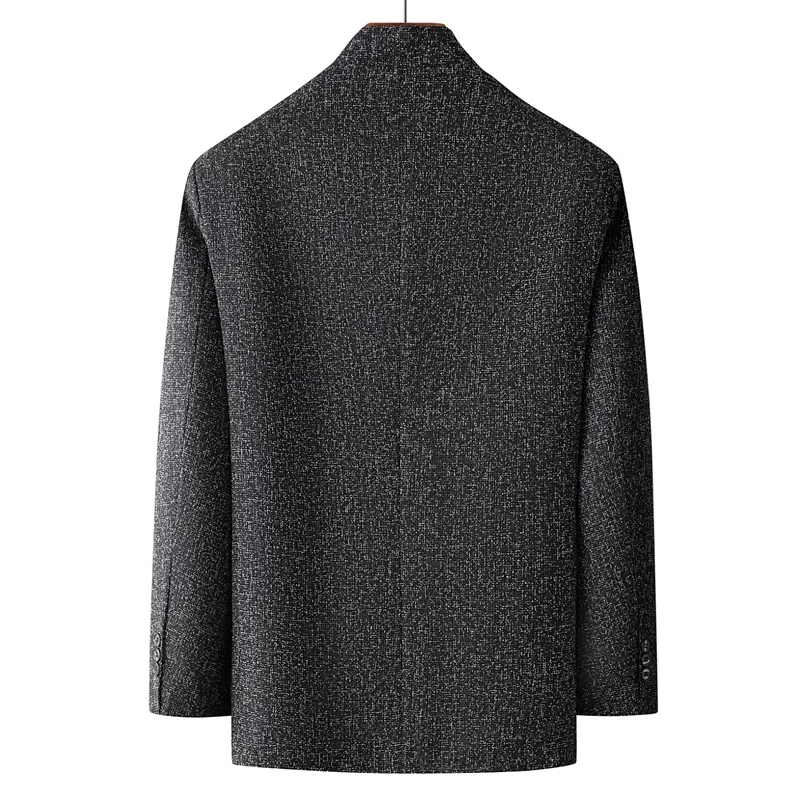 대형 사이즈 (M-6XL) 비즈니스 트렌드 스탠드 칼라, 캐쥬얼 남성용 싱글 세트, 모든 패션, 잘 생긴 트렌드, 새로운 2024