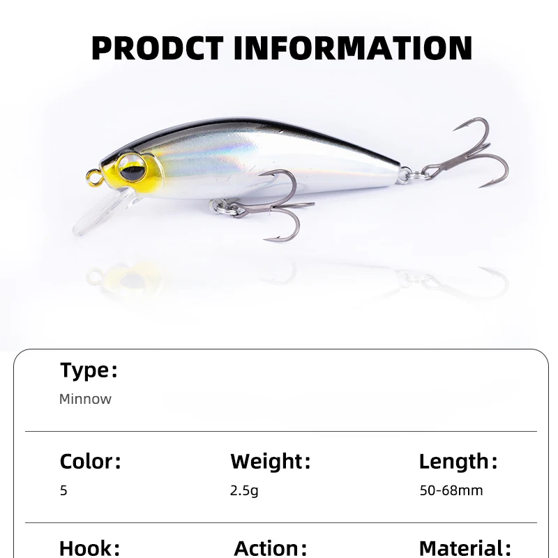 2025 neue Mini Laser Harte Minnow Sinking Köder 6g 10g Wobbler Jerkbait Kurbel Angeln Lockt Haken Bass Pesca frische Salzwasser Tackle – Detail 2