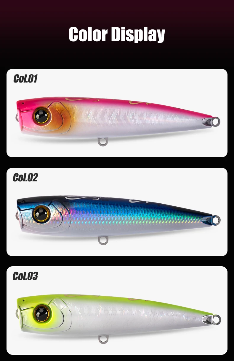 Kingdom GT Angelköder Topwater Popper 56,5 g 79,5 g 160 mm 180 mm künstliche harte Köder Salzwasser-Thunfisch-Angelköder Wobbler – Detail 13