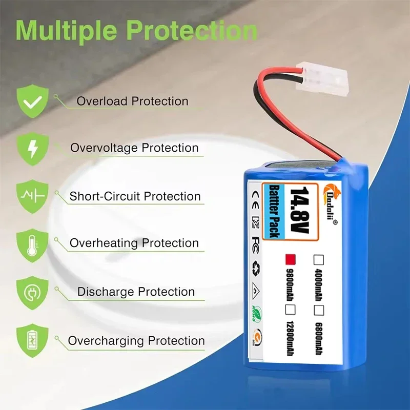 100% Brand New 4S1P 14.4V 4000mAh Li-ion Battery Pack,For XIAOMI MIJIA Mi Robot Vacuum-Mop Essential G1 MJSTG1 R30 R35 4