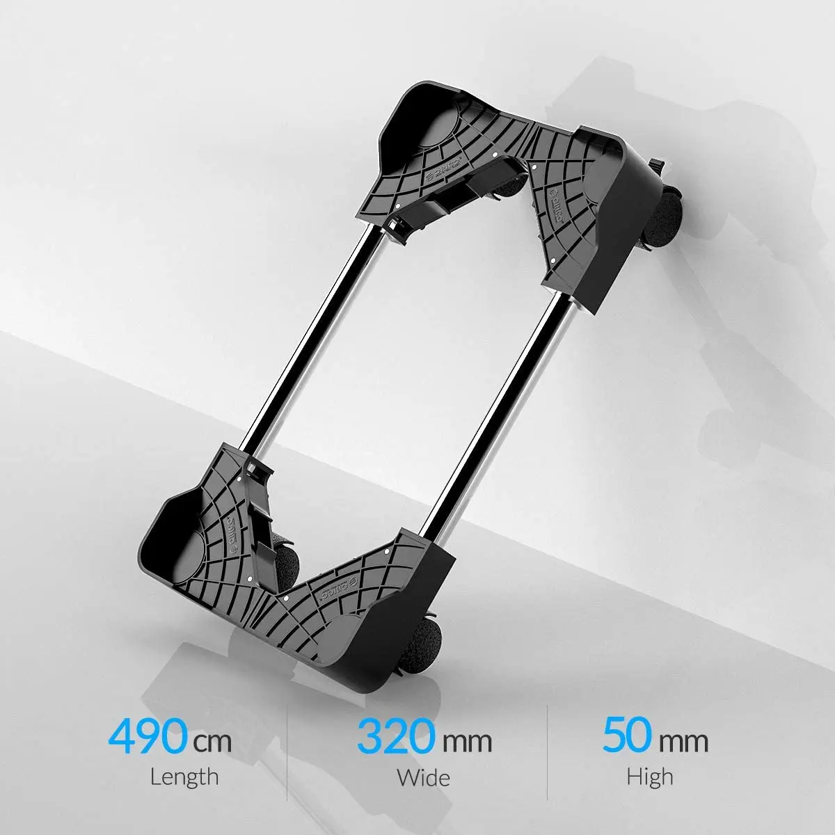 Adjustable Computer Tower Stand with Locking Wheels