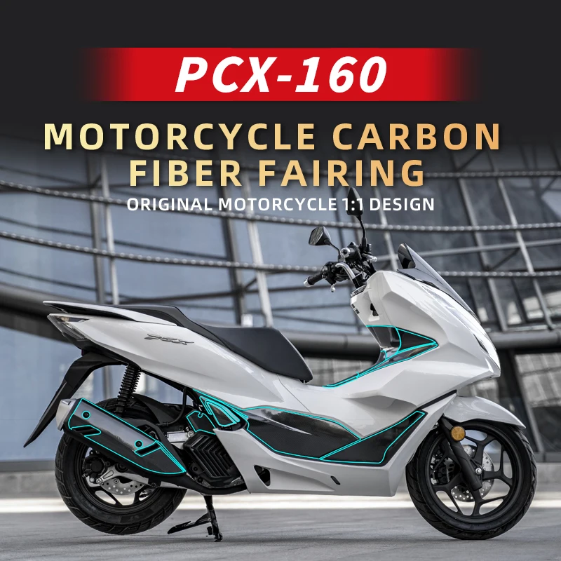 Used For HONDA PCX 160 New Design Carbon Fiber Protective Stickers Fairing Kits Motorcycle Plastic Decorative Accessories Refit 100pcs self adhesive opp plastic package transparent bowknot design for bracelets earrings gift bags diy jewelry packag 7 x 7cm