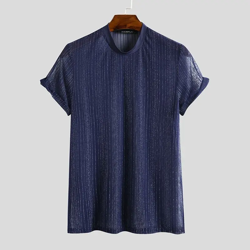 Men's Short Sleeve Mesh Party Shirt 3