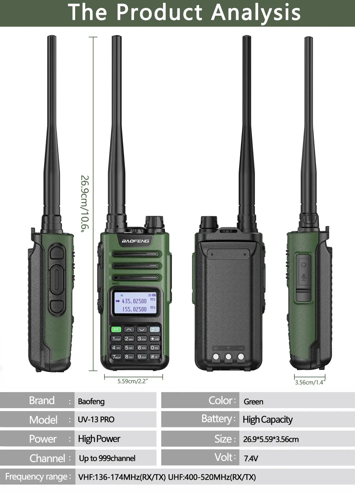 S187987de85494b5eaa64125ac5d78c0a6 UV-13 PRO, V1, V2 High Power Dual Band Walkie Talkie Type C Charger 16 KM Long Range UV13 Transceiver Ham Two Way Radio Mallzona