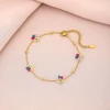 96118-909043.jpg Bracelet pétale de cristal fait à la main, mignon, haut de gamme, perles de verre colorées, bijoux en acier inoxydable pour femmes, été 2025