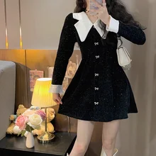 

A-shaped small black skirt Sexy Mini Skirt Spring and Autumn new fashion women's dress Korean Elegant Dresses Women