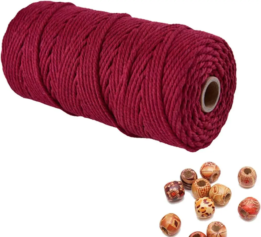 Vibrant Macrame Hand-Knitting Cotton Cord – 100m of 3mm Natural Rope for Colorful Weaving and Wall Hangings
