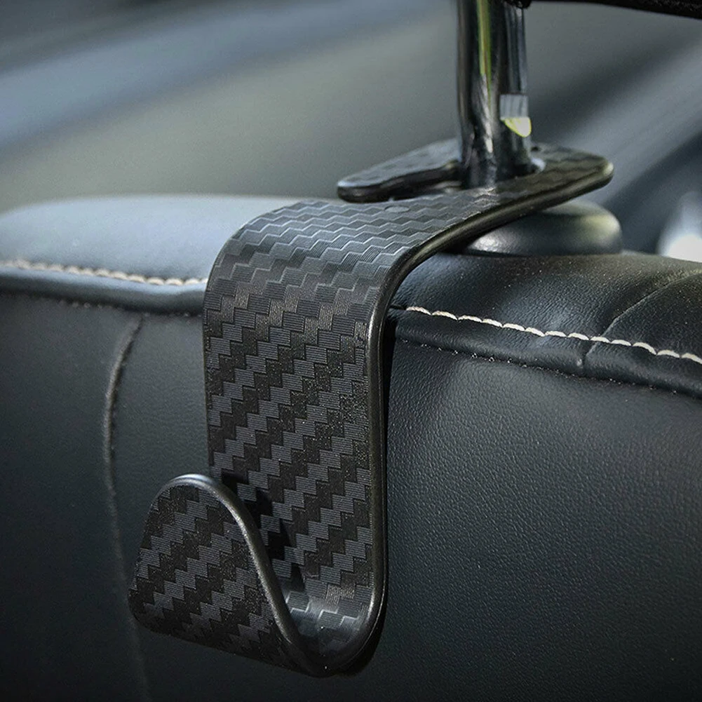 

Storage Hook Back Seat Headrest Hook 2Pcs Auto Car Car Accessories Carbon Fiber Multi-purpose Durable And Practical