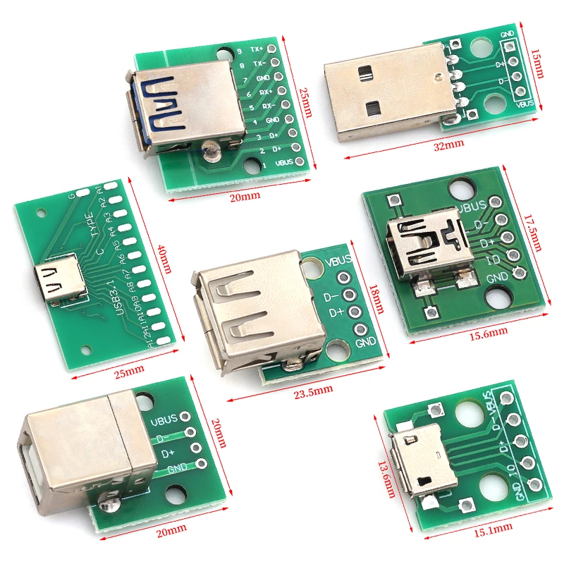 Compact USB Interface to DIP PCB Converter Adapter Board