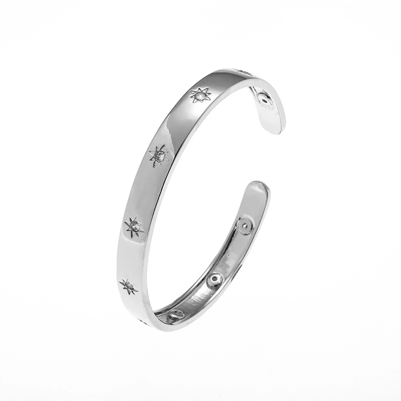 Louis Vuitton Silvertone Monogram Metal Jonc Cuff Bracelet