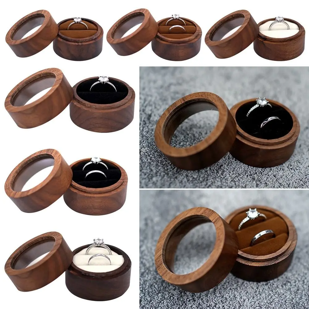 

Engagement Wooden Gifts Case Storage Holder Jewelry Box Ring Storage Box Lover Ring Display Box
