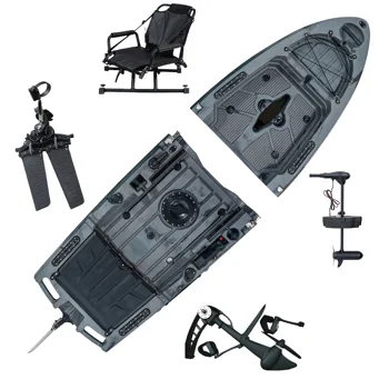 Kayak modulare da 9,5 piedi Sit On Kayak da pesca con pinna a pedale superiore Kayak motorizzato facile da trasportare