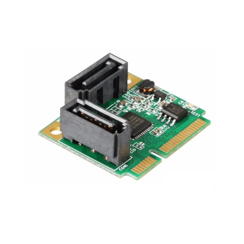 Small PCIE to 2 Port Controller Expansion Card 6Gbps Fast Speed Support RAID1/RAID0 Data Mirroring Technology