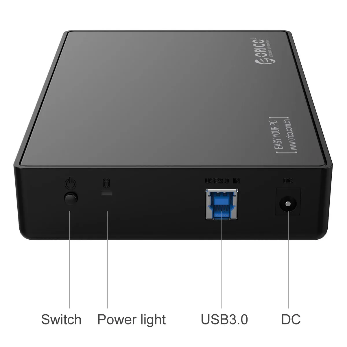 External Hard Drive Case Hard Drive Enclosure Hard Disk Case External Hard Drive Box HDD Case Enclosure ORICO 3.5 inch External Hard Drive Enclosure SATA to USB 3.0 HDD Case with 12V/2A Power Adapter Support 18TB UASP Tool free
