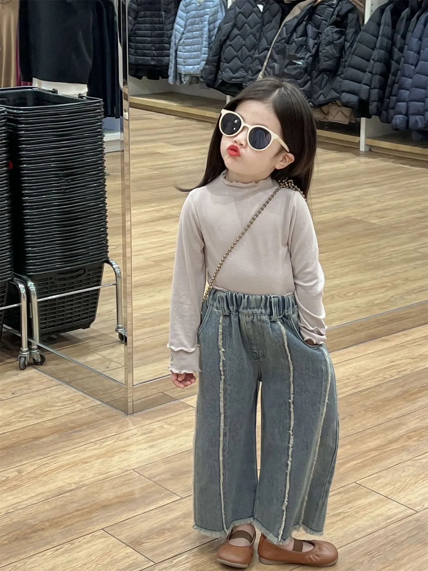 Spring New Korean Style Children Fashion Girl Knitted Vest Skirt Little Girl Knitted Hollow Sweater Vest