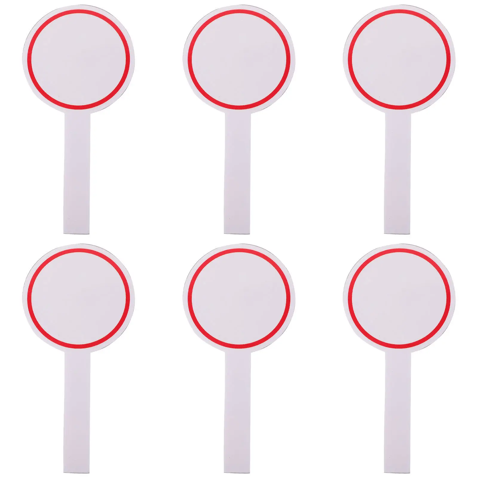 6Pcs 고급 유연한 폼 핸드헬드 화이트보드 경매용 단면 스코어링 보드 투표 게임 심사용 드라이 이레이즈 패들