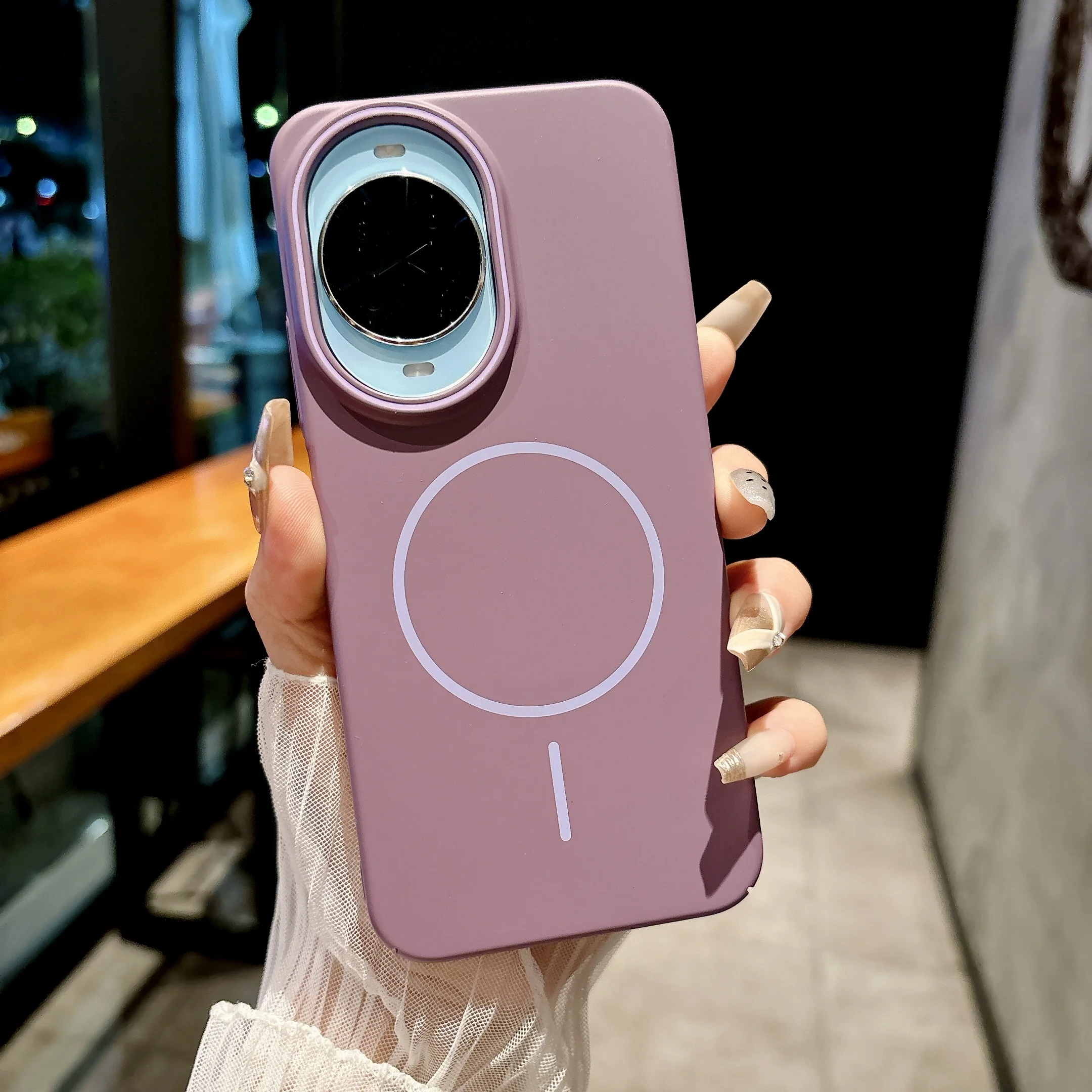 Smooth Candy Color Magnetic Back Cover - Hard PC Phone Case, Skin-Friendly Design