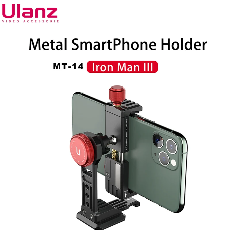 

Ulanzi ST-14 Vertical Shooting Smartphone Phone Mount Holder Tripod Mount Cold Shoe Vlog Tripod Mount for iPhone 11 Pro Max