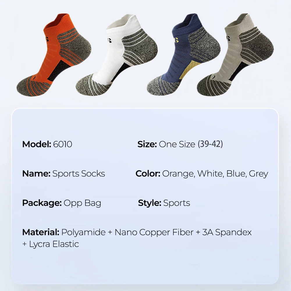 Calcetines deportivos de fibra de cobre Nano para hombre, medias  antibacterianas para ciclismo, baloncesto, correr y