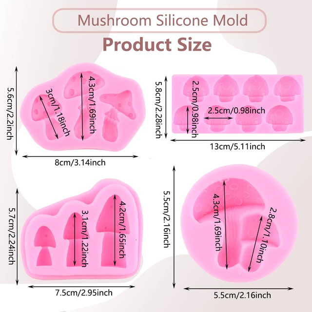 Aomily Mushroom Silicone Mold Cake Molds Fondant Molds Sugar Craft