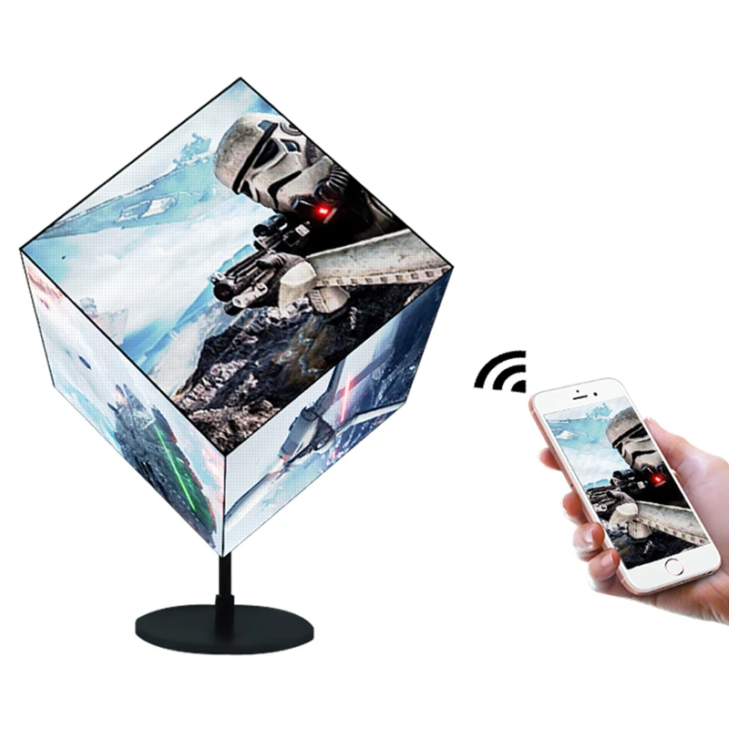 4g Wifi Control 32cm Wall Mounted 360 Degree Shop Advertising Indoor Outdoor P2.5 3d Video Magic Cube Led Display Screen