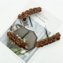 Mini Paper Rose Bouquet for Wedding and Party Decoration - 12/36/72pcs (Brown)