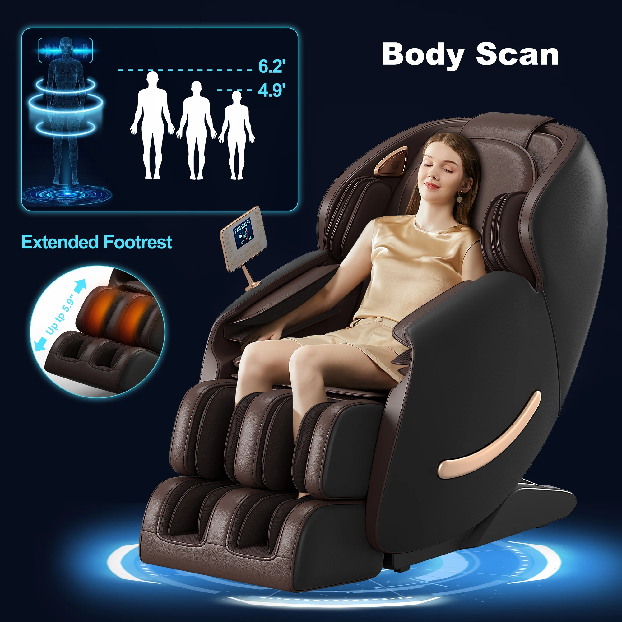 1 Year Warranty USA Local Delivery  3D Airbag Zero Gravity full body Massage Chair Home 3D Foot Roller Shiatsu Office Chair 2