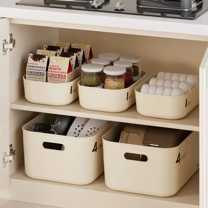 Stackable Storage Box with Lid Dustproof Cosmetics Clothing Grocery Storage Trunk Snack Storage Container Toy Storage Bin Basket