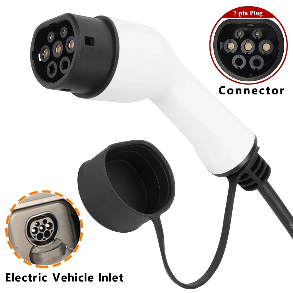 Teschev SAE J1772 Type 1 IEC62196 Type 2 EVSE EV Portable Charging Cable 16A Level 2 Electric Vehicle EV Charger For Leaf