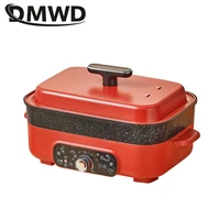 DMWD Multifunction Electric Cooking Pot 4L Hot Pot Mini Skillet Food Cooker Barbecue Boiling Stewing Pot Breakfast Machine 220V 2