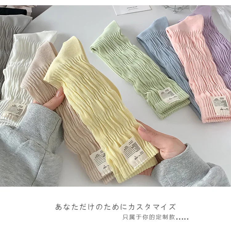 Frauen Sommer Frühling japanische einfarbige Baumwoll socken bunte Haufen Haufen lange Socken Rüschen süßen Stil für Mädchen Geschenk kawaii – Detail 2