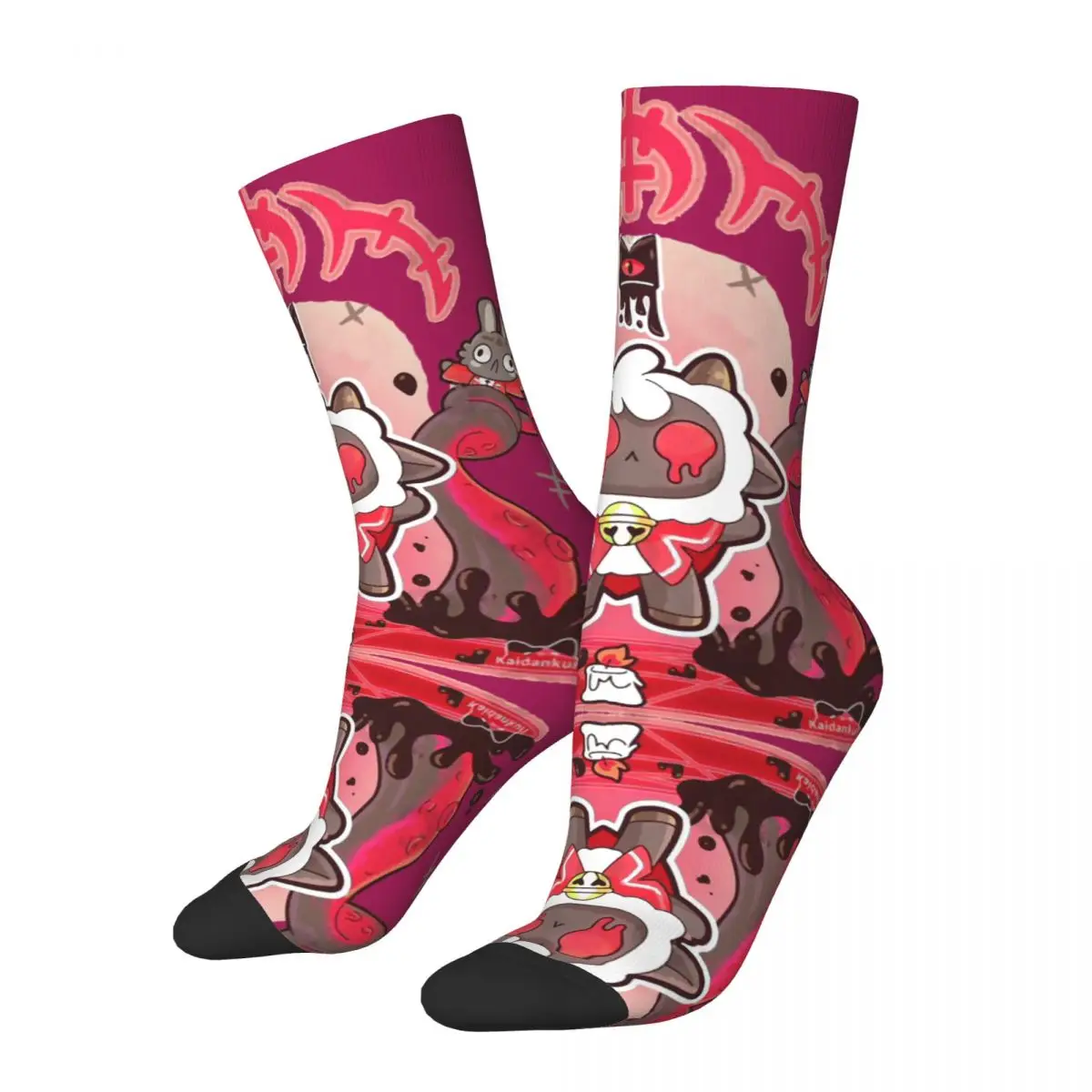 Divertente Crazy Compression Lovely Sock For Men Hip Hop Harajuku Cult Of The Lamb Goat Happy Quality Pattern Stampato Boys Crew
