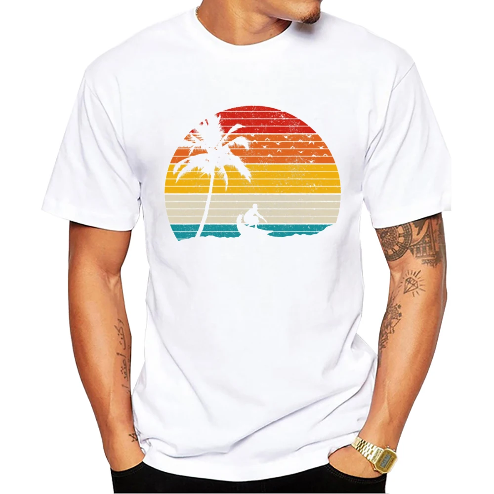 Teehub Beach Surf Design Männer T-Shirt Retro Surfen gedruckt T-Shirts Kurzarm Vintage Surfer T-Shirts Harajuku T-Shirt