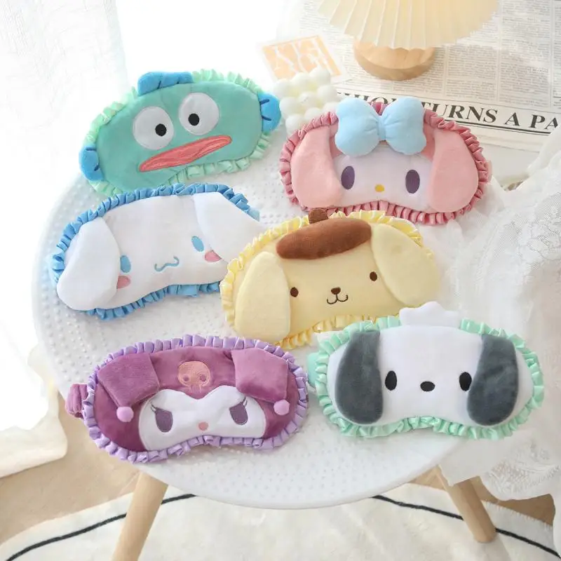Kuromi Sleep Eye Mask Cinnamoroll My Melody Eyepatch Pochacco Peluche Eye Patch Kawaii Anime Figure Shading Eye Mask Regalo Per Bambini