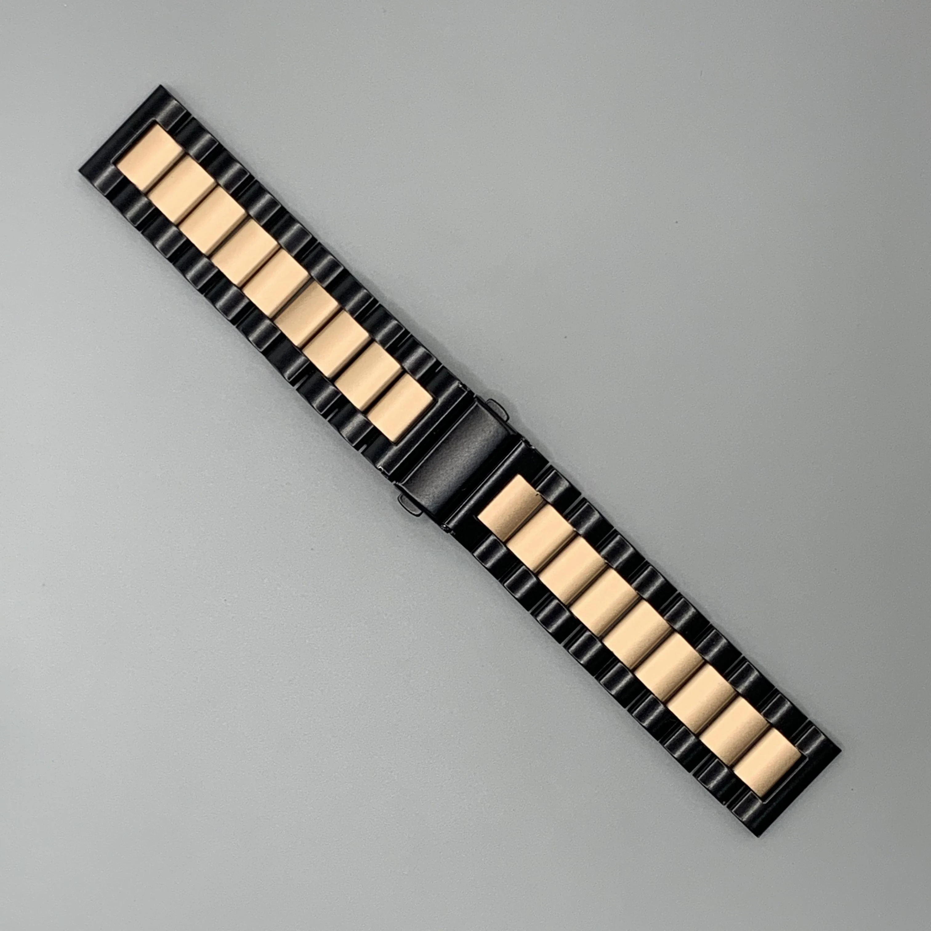 Classic Three-Bead Stainless Steel Sports Strap, 20mm/22mm