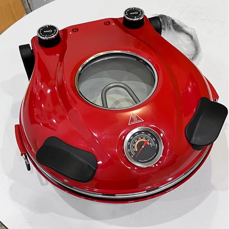 Pizza Oven Commercial Household Dual Electric Heating Portable 12"Baking Pan Food Processor 110V/220V Furnace