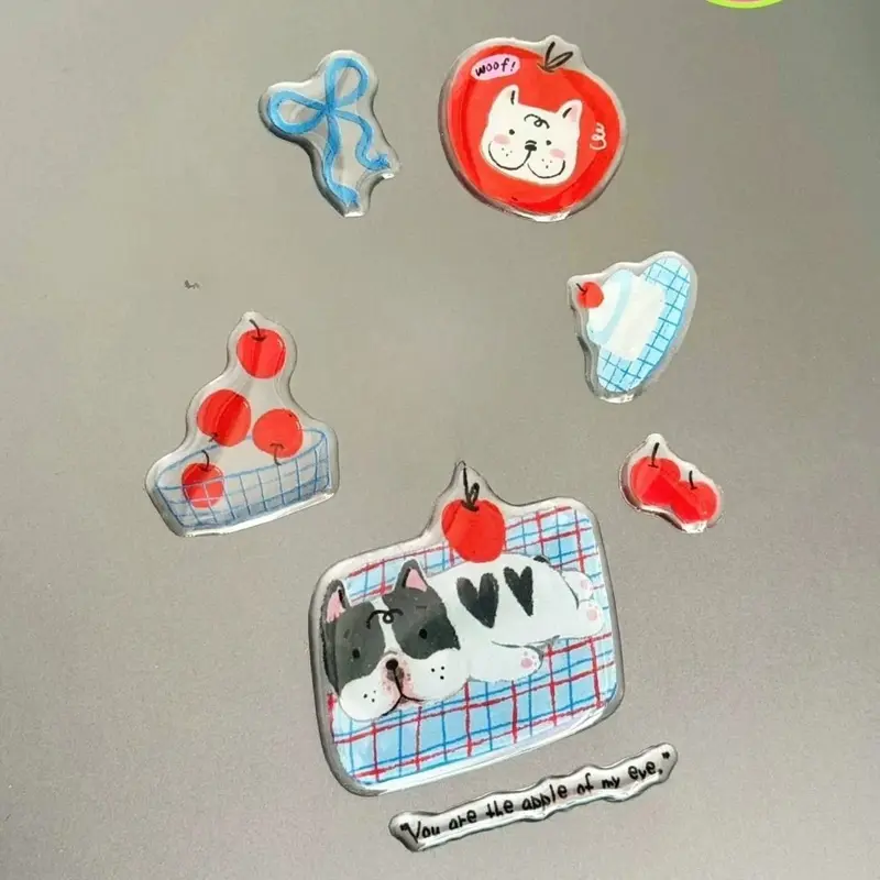 Cute Cartoon 3D Snowman Dogs Crystal Drop Rubber Stickers Kawaii Deco Stickers DIY Phone Sticker for IPad Mobile Phone Computer - Image 6