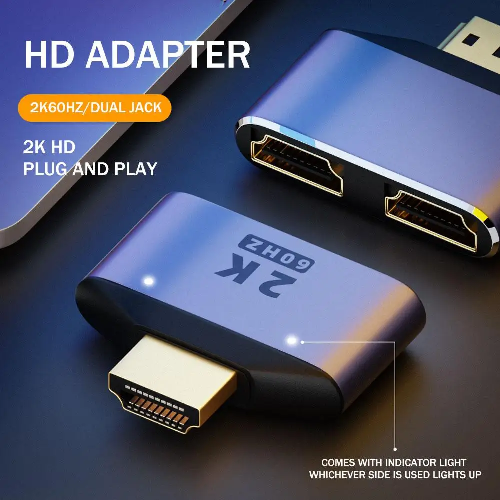 

Новый адаптер HDMI-Dual HDMIA HD 2K двойной выход разделитель 2 2 монитора адаптер разделитель 1 HDMIFemale к HDMIMale к Z5R3