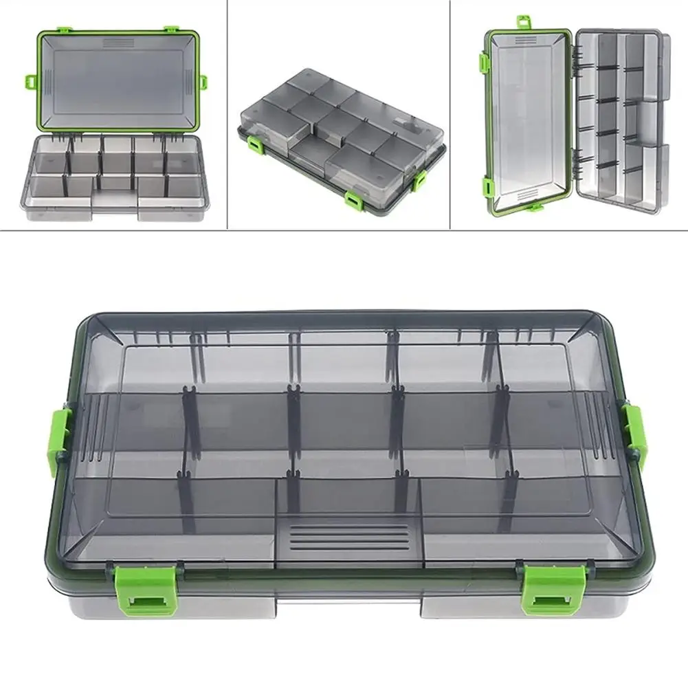 Portable Fishing Bait Compartment Box Fishing Box High-strength  Double-sided Storage Box Fishing Equipment Storage