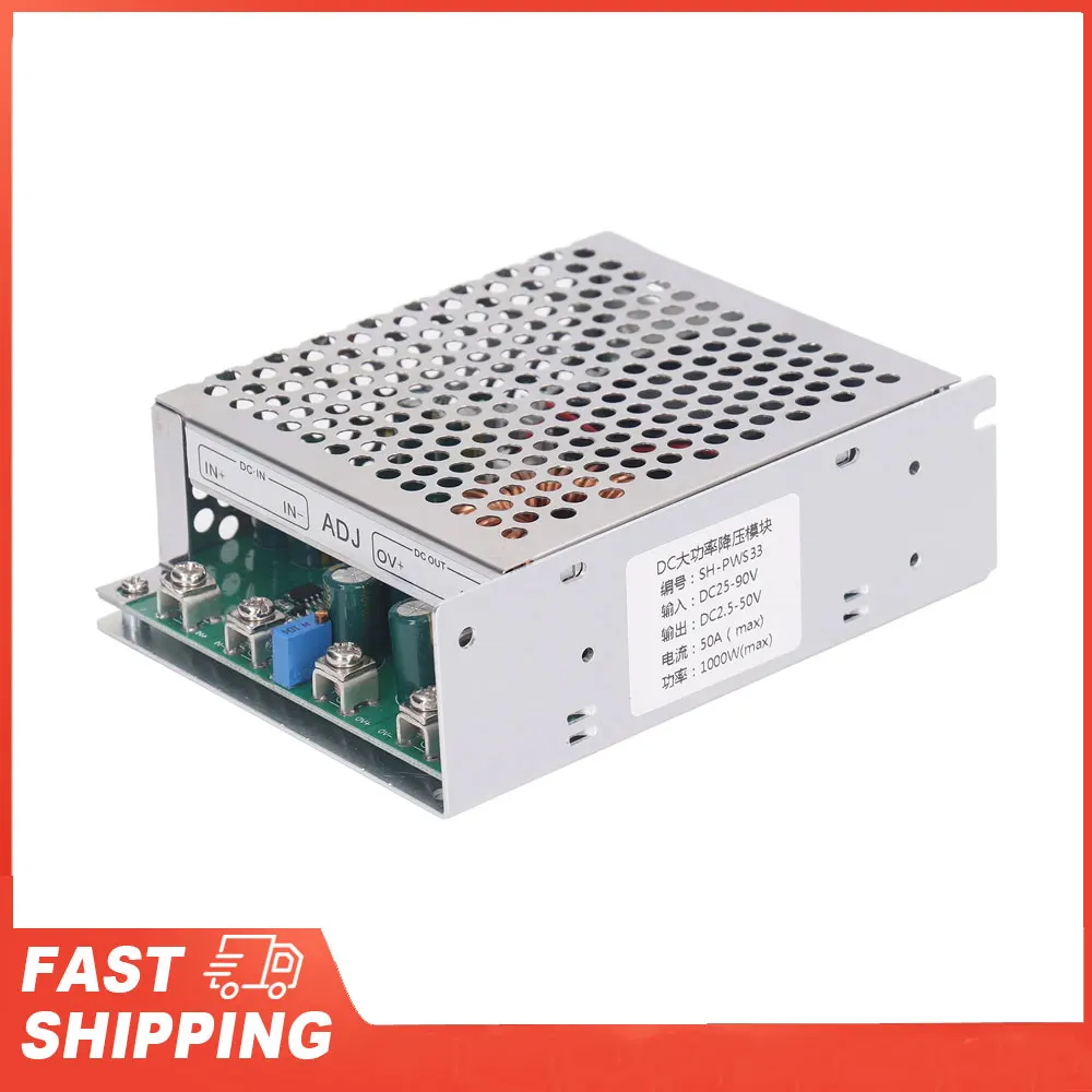 High-Power Adjustable DC-DC Converter with Cooling Fan, 1000W 50A