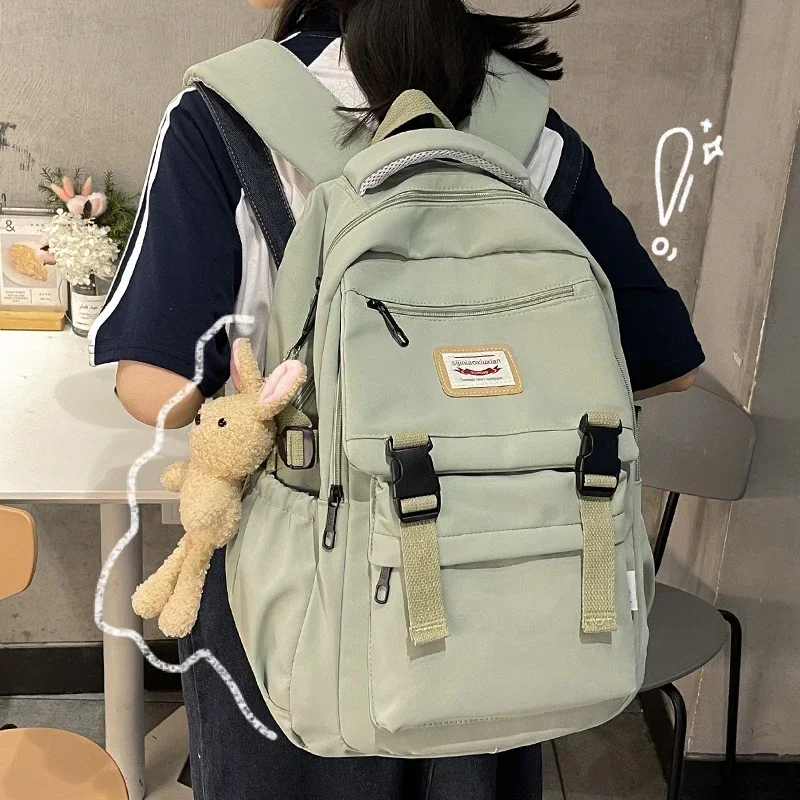 Women's Waterproof Nylon Backpack - Korean Japanese Fashion School Bag for Female Students, Lightweight Travel Rucksack