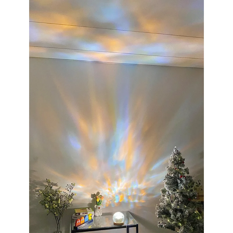 Nieuwe Waterrimpel Projector Nachtlampje Kristallen Sfeerlamp Decoratie Huis Huizen Slaapkamer Esthetische Kerstcadeau Zonsondergang Verlichting