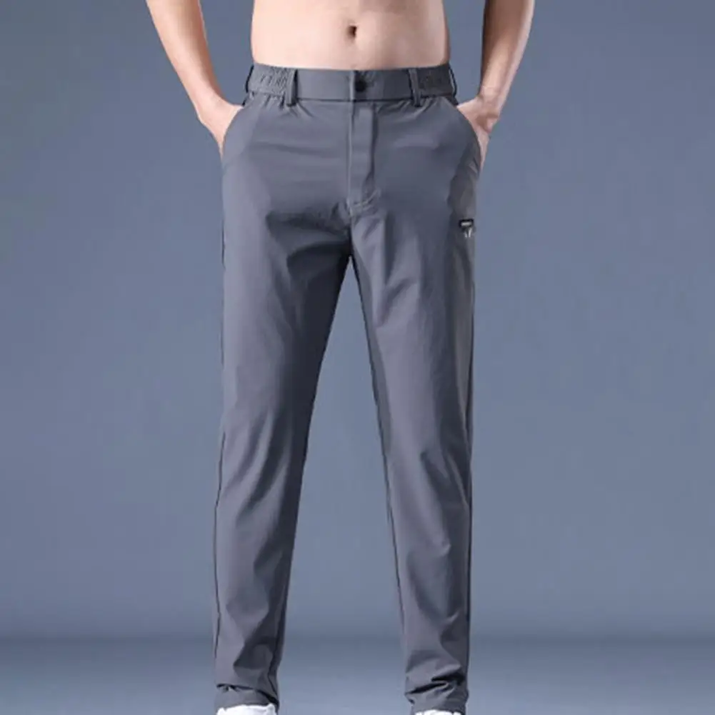 

Men Elastic Waist Pants Men's Elastic Waist Casual Pants with Quick Dry Technology Soft Breathable Fabric Convenient for Daily