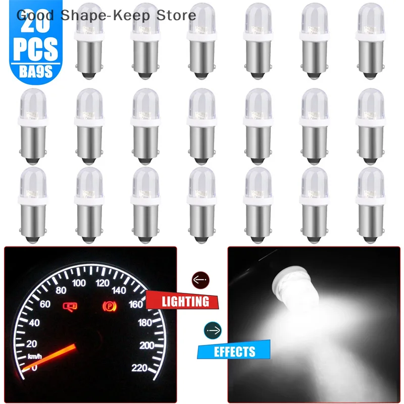 Bombilla LED para interior de coche, luz blanca, 12V, T11, BA9s, 3030, 1smd, t4w, mapa de cúpula, matrícula, marcha atrás, luz de estacionamiento, 20 piezas