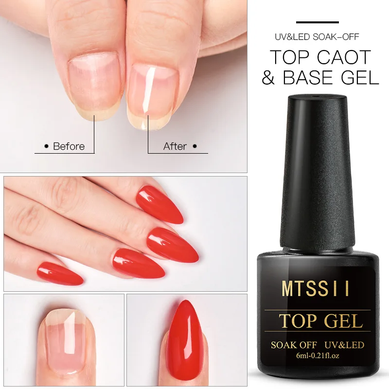 6ml Nail Polish Base Coat UV Gel Nail Polish Semi Permanent Manicure Soak Off Art Varnish MTSSII