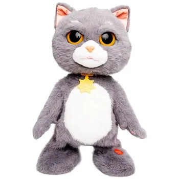 Realistic Cute Electric Dancing Cat Electric Music Robot Plush Pet Singing Interactive Speaking Stuffed Fluffy Toy for Kids