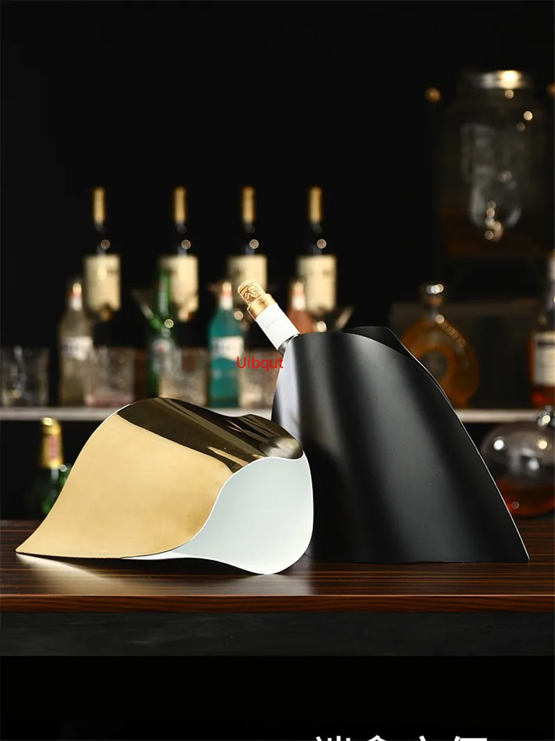Stainless Steel Champagne Iced Wine Beer Bucket Bar KTV champanera Utensils Ice Bucket barrel Ice Buckets wine holder can cooler